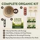 HOME GROWN Indoor Organic Herb Garden Kit, Unique Valentines Day Gift for Adults, Men, & Women,Grow 4 Herb Seeds for Kitchen Window Garden,Beginner DIY Hobby Gardening Gift for Plant Lovers, Mom & Dad