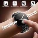 Stainless Steel Band and Case Compatible with Samsung Galaxy Watch 8 Band 44mm 40mm, Business Metal Chain Link Bracelet Strap with Hard PC Cover for Samsung Watch 8 40mm 44mm Men Women