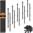4FT Metal Fence Posts 10 Pack, Sturdy Steel Garden Fence Post
