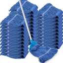 Roshtia 30 Pieces Commercial Mop Head Replacement Floor Cleaning Wet Mop Heads Heavy Duty Large Cotton String Sweeper Refills for Industrial Home Use(Blue)