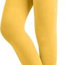 EMEM Apparel Women's Solid Colored Opaque Microfiber Footed Tights, Gold Yellow 