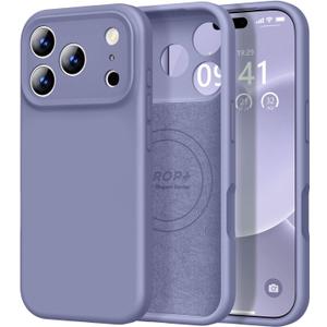 Vooii Magnetic for iPhone 17 Pro Case, Compatible with Magsafe (Premium Liquid Silicone) (Integrated Camera Control Button) Full Body Protective Anti-Scratch Microfiber Lining 6.3", Lavender Grey
