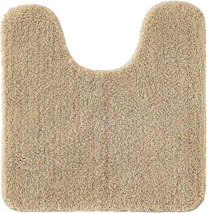  Toilet Rugs U-Shaped 24x20, Extra Soft and Absorbent Microfiber Bathroom Rugs, Non-Slip Plush Shaggy Bath Mat, Machine Wash Dry, Contour Bathroom Mats for Toilet Base, Beige