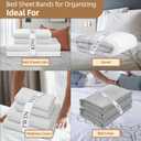 5 x Bed Sheet Organizer Bands,Sheet Organizer and Storage for Linen Closet -Bed Sheet Bands for Organizing-Sheet Labels for Bedding,Elastic Bands for Sheets,Bedding Sheet Keepers Straps(Queen 4PCs Pack)