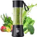 Cordless Personal Size Portable Blender - 14 Oz Blender for Smoothies and Shakes with BPA Free Traveling Juice Cup, 6 Blades for Powerful Blending, Suit for Sports/Travel/Home