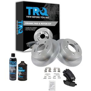 TRQ Rear Brake Pad & Rotor Kit Ceramic Compatible with 2009-2010 Hyundai Sonata