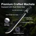 Machete for Bushcraft, 24 inch Survival Knife with Saw for Yard Work, Gardening Heavy Duty Machete with No-Slip Handle and Sheath for Hunting, Outdoor Tree Cutting Esvopa