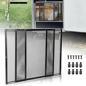 RVZONE Premium RV Screen Door Protector Adjusts from 21.5"- 35", Lightweight RV Entry Screen Door Grille Adjustable Metal Screen Defender for RV Door Camper Screen Door Protector for Dogs Kids