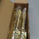 Bestluck 75PCS Gold Plastic Silverware for 25 Guests, Heavy Duty Gold Disposable Utensils Sets, Includes 25 Forks, 25 Spoons, 25 Knives, Elegant Cutlery Perfect for Wedding, Party