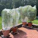 Drawstring Blueberry Netting for Bushes (4 Pack 3.282.62FT) - Easy Install Reusable Garden Netting, Protective Mesh for Fruit Trees & Tomato Plants, Blocks Birds, Squirrels & Insects