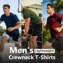 Men's Athletic T Shirts Crew Neck Breathable Quick-Dry Short Sleeve Workout T Shirt for Gym Running Fitness 1&2&5 Pack (Black, XL)