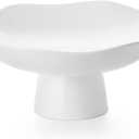 Nucookery Ceramic Fruit Bowl for Kitchen Counter, Modern Fruit and Bread Basket Stand,10 inch Large Decorative Bowl for Home Kitchen Decor, Fruit & Vegetables Holder Storage, Matte White