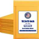 Bubble Mailer Envelopes, 25 Pack Kraft Padded Envelopes, Large Bubble Mailers 10.5x15 Inch, Self-Seal Shipping Envelope, Tear-Resistant Mailing Envelope Padded