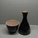 Handcrafted Sustainable Bamboo Vase - Decorative 24-Inch-Tall Teardrop Floor Vase for Silk Plants, Flowers, and Filler Decor by Villacera (Black)