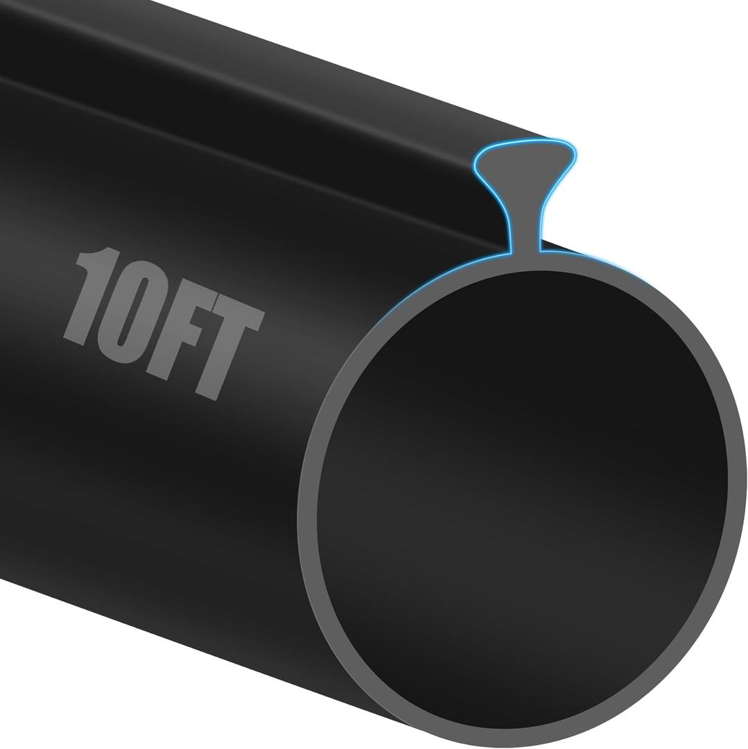 10FT Garage Door Seals Bottom Rubber, 0.2" Triangle Weather Stripping Seals for Single Track Weatherproofing Threshold Replacement Strip Fits 10FT Wide or Smaller Doors, Black