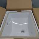 Dcolora Undermount Bathroom Sink Rectangle 18"x14" White Porcelain Ceramic Rectangular Vessel Sink Under Counter Lavatory Vanity Bath Sink Bowl Basin With Overflow