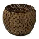 Storage Baskets Natural Weave Handwoven Round Paper Rope Hyacinth basket Stackable writing desk Organizer for Home, Eco-Friendly Woven Decor Set of 3