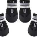 Dimicoo Water-Resistant Dog Boots for Medium Large Dogs,Non-Slip Dog Shoes for Winter Snow,Lightweight Paw Protector for Cold Pavement,Soft Dog Booties for Outdoor Walking Indoor Hardfloors (L ( Insole Width 2.6" ) for 44~66lb)