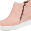 DREAM PAIRS Women’s Platform Wedge Sneakers Ankle Booties, Size: 8, Pink