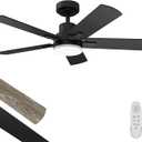Ceiling Fan with Light 42-Inch, Remote Control Reversible DC Motors, 3CCT Dimmable Timer Noiseless, Black Ceiling Fan for Bedroom Living Room, Indoor&Outdoor ETL Listed
