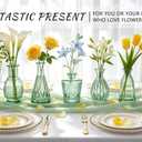 SUPMIND Glass Bud Vase Set, 6pcs Small Green Flower Vases for Table Centerpieces in Bulk, Mini Vintage Vase for Wedding, Home, Table Decoration