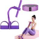 Pedal Resistance Bands with Handles, 6-Tubes Manual Tension Training Pedal, Multifunction Fitness Bands, Natural Rubber Foot Pedal for Strength Training, Tummy, Waist, Arm, Leg Slimming
