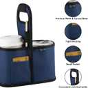Beautyflier Drink Carrier with Handle for Delivery Reusable Insulated Coffee Cup Carrier Portable Cup Holder with Handle Organizer Tote Bag for Hot & Cold Drinks (2 Cup, Blue)
