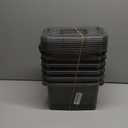 Easymanie 6 Pack Plastic Storage Bin with Handle, 5 Quart Small Latching Boxes, Clear Grey