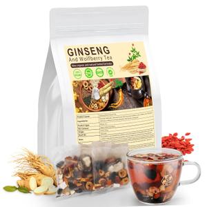 2 x Ginseng six treasure tea, Ginseng five treasures tea kidney teas, Ginsengs And Wolfberry teas, Blending the Essence of9 Premium Ingredients, for both men and women (1 pack (15g 16 pcs)