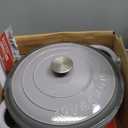 Overmont Enameled Cast Iron Dutch Oven - 7QT Pot with Lid Cookbook & Cotton Potholders - Heavy-Duty Cookware for Braising, Stews, Roasting, Bread Baking grey