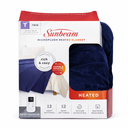 Sunbeam Royal Luxe Night Fog Heated Blanket 12-Heat Settings Auto Off Machine Washable Twin, Blue