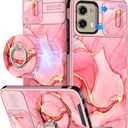 Buleens for Moto G Stylus 5G 2024 Case - with Ring Stand & Camera Cover Aesthetic Cute Designed Women Girls Pretty Girly Fashion Teens Phone Case for Motorola G Stylus 5G 2024 Compatible with Magsafe (Pink Watercolor)