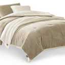 UGG Remina Twin Comforter Set 4 Piece Bed in a Bag with Throw Blanket, Decorative Pillow Sham and Reversible Comforter Hypoallergenic Washable College Dorm Bedding, Twin XL, Brown Birch