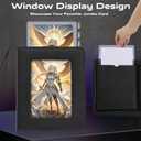 Trading Card Binder with Display Window 4 Pocket Binder Holds 400 Cards, Fits TCG & Standard Size Cards, Includes 2 Jumbo Toploaders and 2 Page Dividers