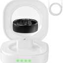 Smart Ring Charging Case Portable Magnetic Charger Charging Box Fast 480mAh Battery Charger Dock with Indicator Light, Charges Ring Up to 20 Times (White)