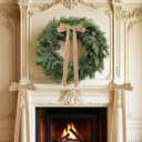 10Pcs Large Velvet Christmas Tree Bows, 20in x 8in Premade Vintage Ribbon Tree Topper Bows Ornaments for Staircase Garland Wreath Holiday Home DIY Crafts Decorations, Khaki