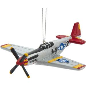 Kurt Adler 4.75-Inches Resin Tuskegee Airplane Ornament