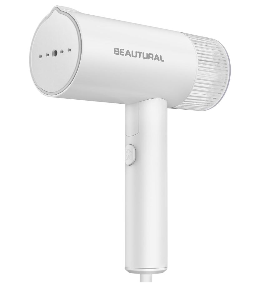 BEAUTURAL Steamer for Clothes, Portable Garment Wrinkle Remover, Fast 30s Heat-up, Foldable and Handheld, 120V Only (Not for 220V Europe), White
