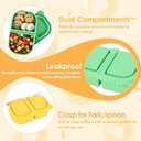 3 x 3 Pack 8.5 oz Silicone Reusable Snack Containers with Lids, Portable Sauce and Salad Small Containers 2 Compartments, Leak-proof Snack Boxes for Travel, Picnics, School