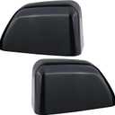 1 Pair Tow Mirror Cover Cap (Black Paintable) | For 2017-2024 Ford Super Duty F250 F350 F450 F550 Truck Accessories Replacement | Driver&Passenger Side Exterior Plastic Top Half Door Mirror Caps