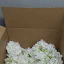 Auihiay 26 Pieces Hydrangea Artificial Flowers Silk Hydrangea Flowers Artificial Flowers Heads with Stems for Home Wedding Party Decorations (Ivory)