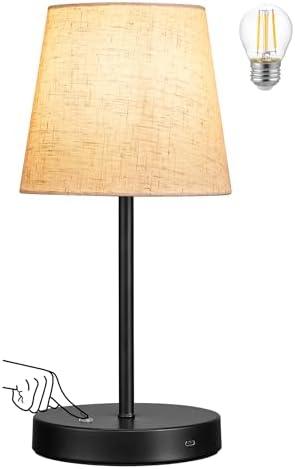 BOHON Cordless Table Lamp Rechargeable, Built-in 5200mAh Battery Operated Lamp, LED Bedside Night Lamp, Touch Stepless Dimming Outdoor Lamps for Patio Camping Restaurant Home Bedroom Coffee Decor