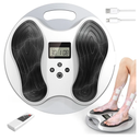 Foot Massager for Neuropathy, EMS Foot Stimulator for Circulation and Pain Relief, Electric Feet Calf Massager with 4 TENS Unit Muscle Stimulator Pads, Transcutaneous Electrical Nerve Stimulator