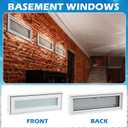 CroBlissful 1 Pcs 24 x 8 in Small Basement Window Upgraded Aluminum Alloy Bathroom Windows Shed Window Mobile Home Windows with Double Glazing Screen for Glass Block Cabin House Garage (Frosted Glass)
