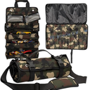 VentureReady Gear Roll Up Heavy Duty Tool Bag 900D Canvas & 1680D Straps - Detachable Wrench Roll + Mesh Pockets - For Overlanding, Camping, Vanlife, Road Trips, Offroading (Camo)