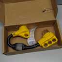 Overload Protector 50 Amp to 30 Amp RV Adapter Plug for Camper with Circuit Breaker, NEMA 14-50P to NEMA TT-30R Electrical Power Adapter with LED Power Indicator, RV Dogbone Adapter Cord, 18 Inch