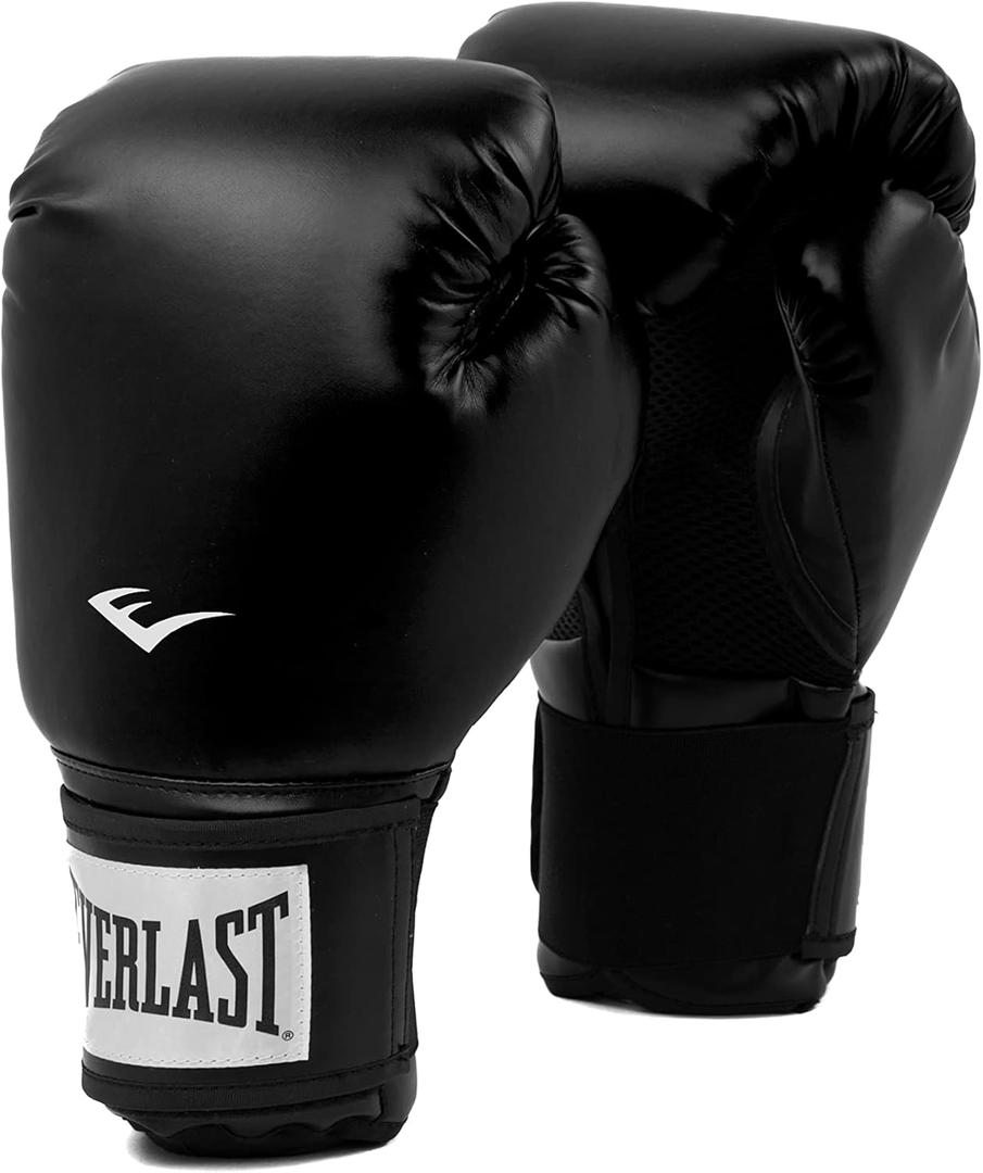 Everlast Prostyle 2 Boxing Gloves, Entry Level Training Gloves for Men and Women, Secure Fit Hook and Loop Closure & Ventilation, Heavy Bag & Speedbag Training (16 oz, Black)