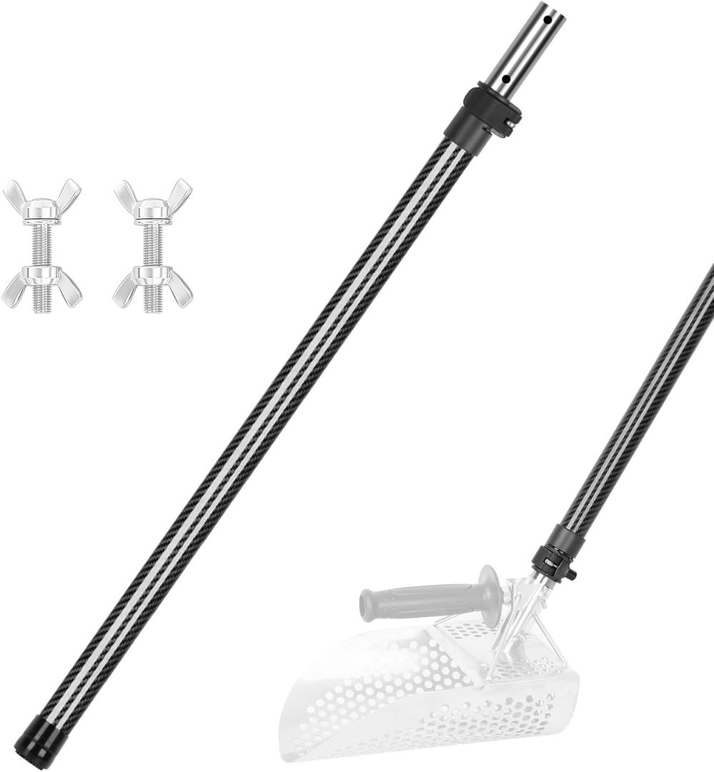 Sand Scoop Metal Detecting Carbon Handle Telescopic Pole, Metal Detector Shovel Handle 47' Diam 1.14(29mm) Lightweight Rust-Proof, Carbon Fiber Telescopic Pole For Sand Dipper Beach Scoop, Sand Sifter