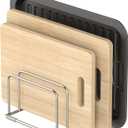 KORRTFID Cutting Board Holder Stand, Chopping Board Storage Rack, Cutting Board Organizer, 304 Stainless Steel Chopping Board Holder, Cookie Sheets Organizer 1.0+1.2 Inch Width Slots(Large)