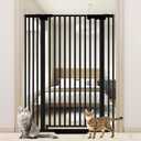 51'' Extra Tall Cat Gate for Doorways Hallways 30-40.9'' Wide, Pressure Mounted Pet Dog Gates No Drilling Auto Close, Cat Fence Barrier Indoor Climb Proof (Black)